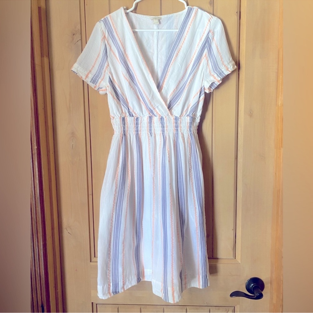 Cream V-Neck Wrap Midi Sundress